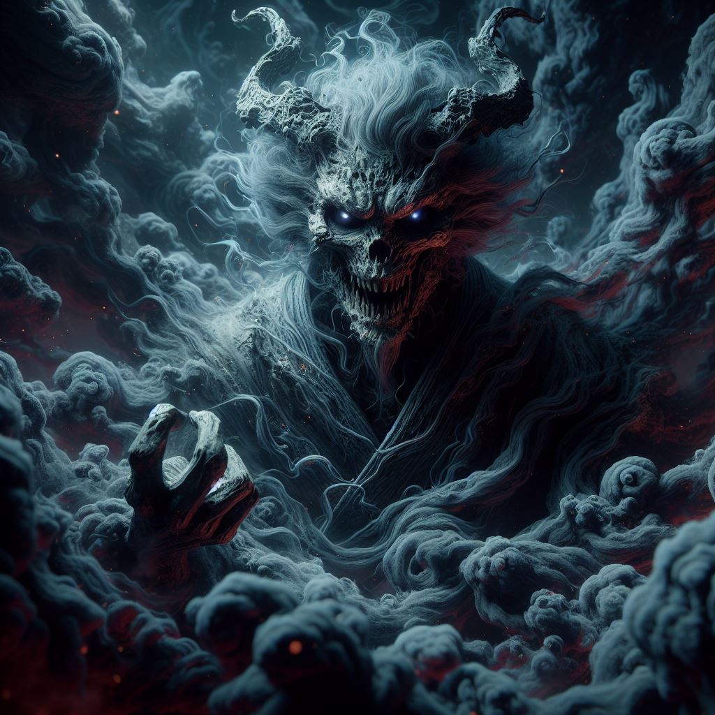 DALL·E prompt: In a dark, ominous realm, Ryomen Sukuna, the ancie... - DALL·E