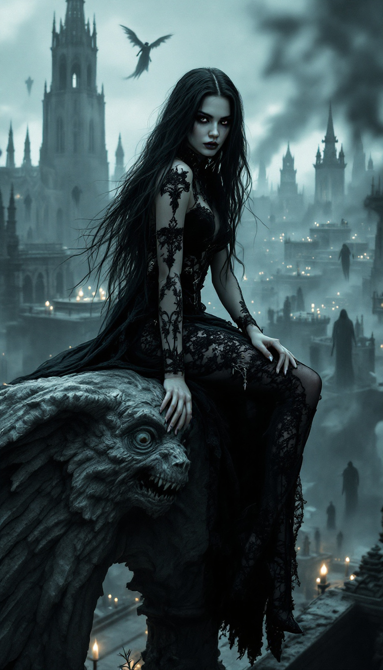 AI generated: FLUX prompt: A stunning, avant-garde interpretation of a Gothic... (FLUX - Portraits)