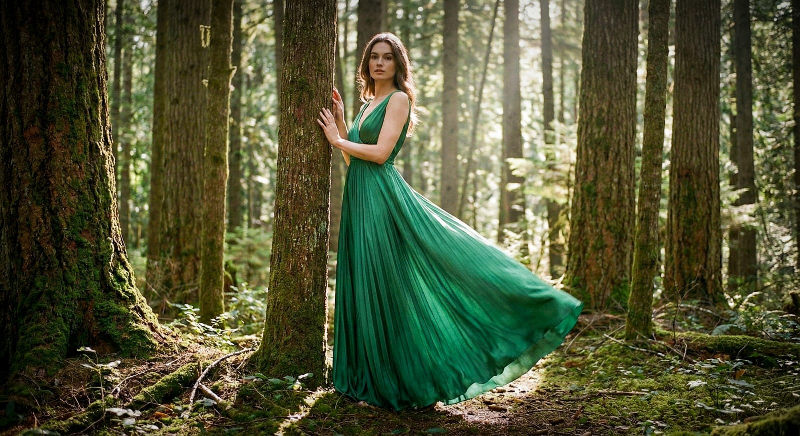AI generated: Forest Silk Reverie (SXZ Luma - Fashion)