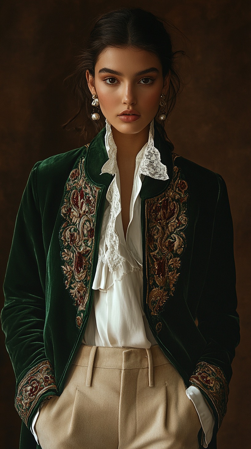 AI generated: Midjourney prompt: fashion cover, front view, upper-body, A woman mod... (Midjourney - Fashion)