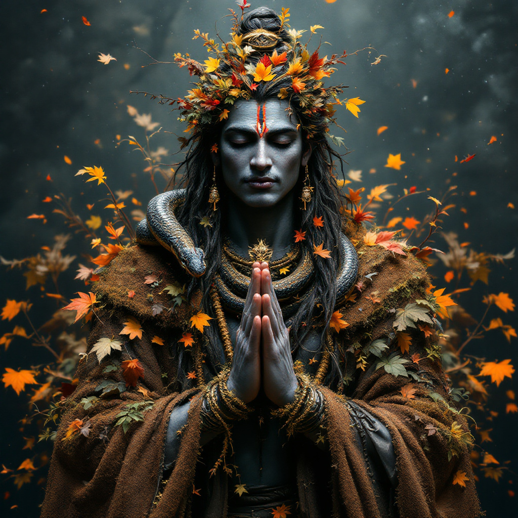 Corpse Lord FLUX prompt: full body Lord Shiva with masculine face mad...