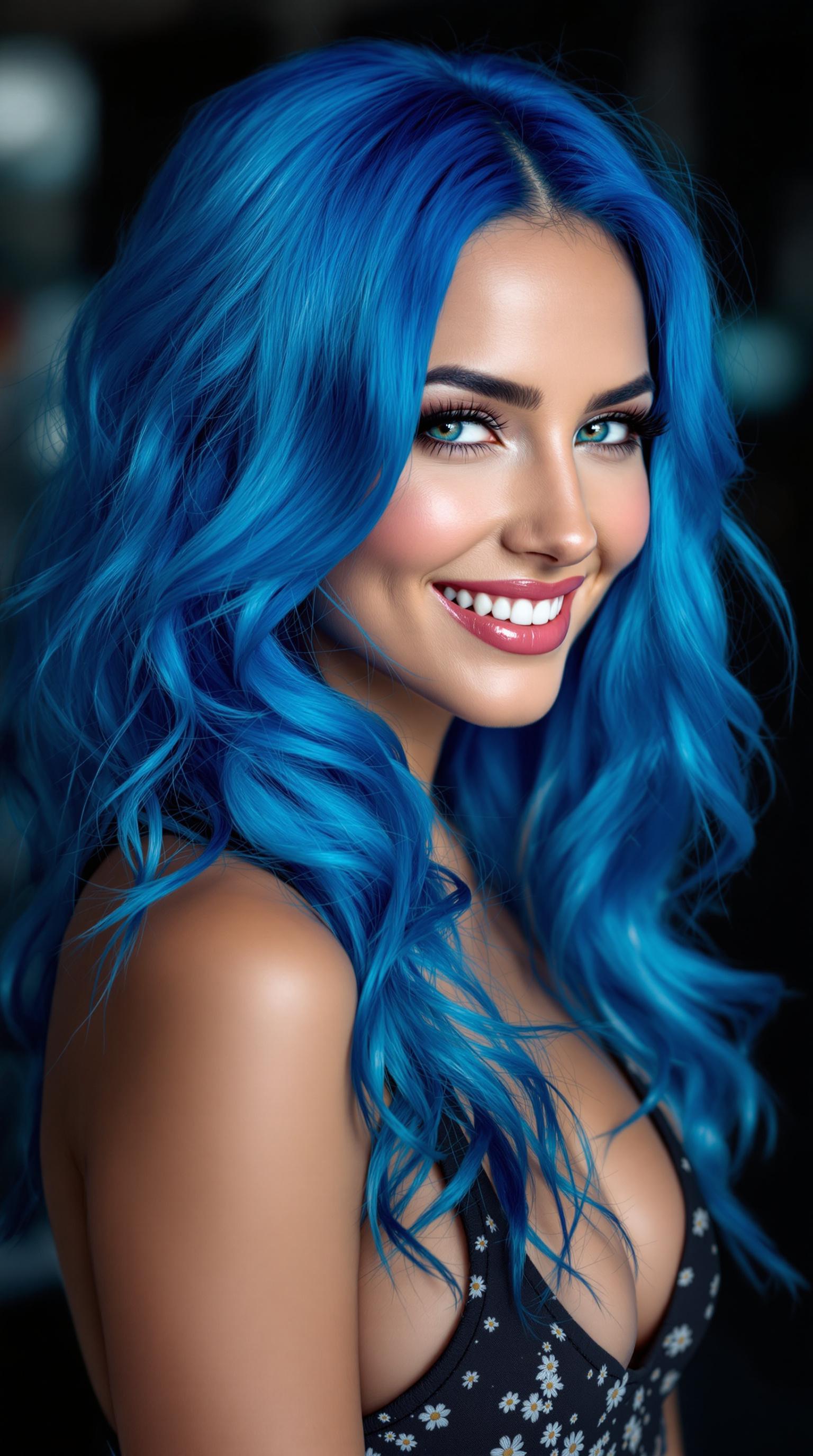 صورة مولدة بالذكاء الاصطناعي: FLUX prompt: professional portrait a stunning woman wearing blu... (نموذج FLUX - صور شخصية)