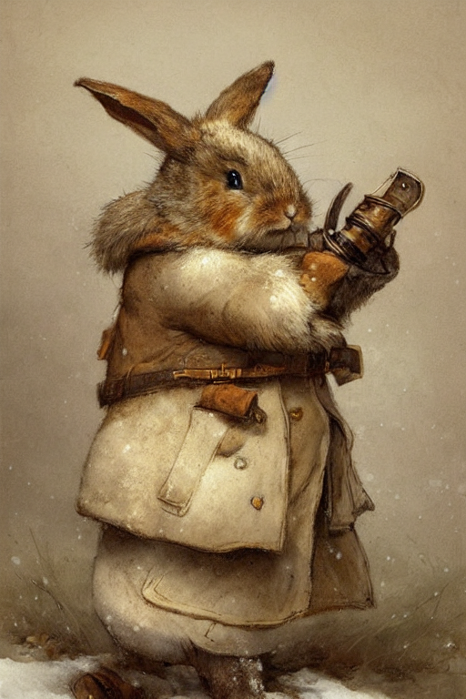 AI generated: Stable Diffusion prompt: painting by jean - baptiste monge of a small fat ... (Stable Diffusion - Concept Art)
