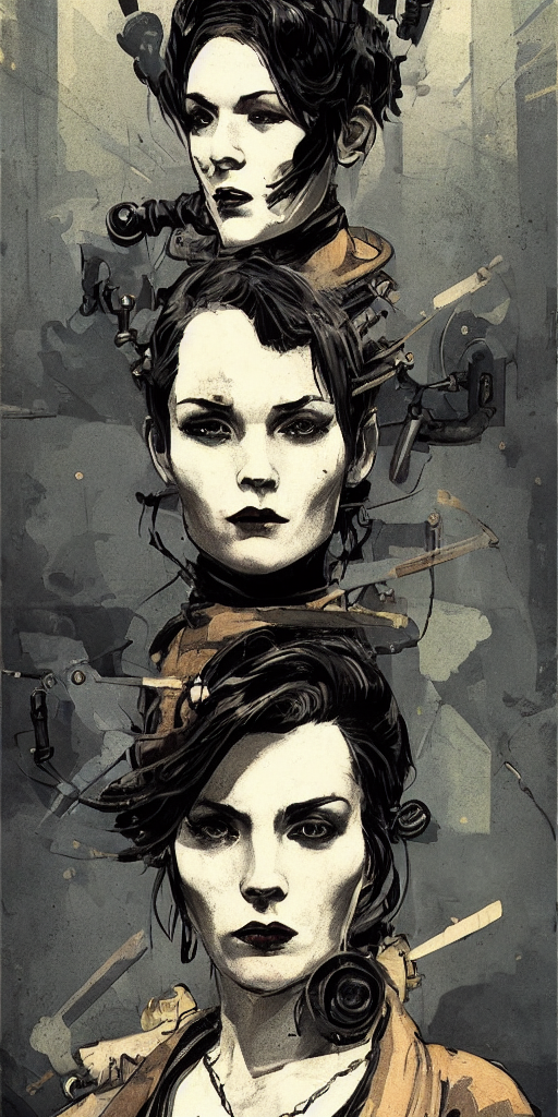 AI generated: Stable Diffusion prompt: Concept art of a beautiful female industrial 1900s... (Stable Diffusion - Portraits)