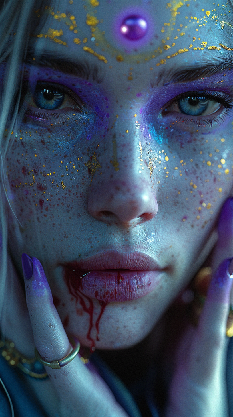 صورة مولدة بالذكاء الاصطناعي: Midjourney prompt: 3D rendering alien woman (نموذج Midjourney - 3d Renders)