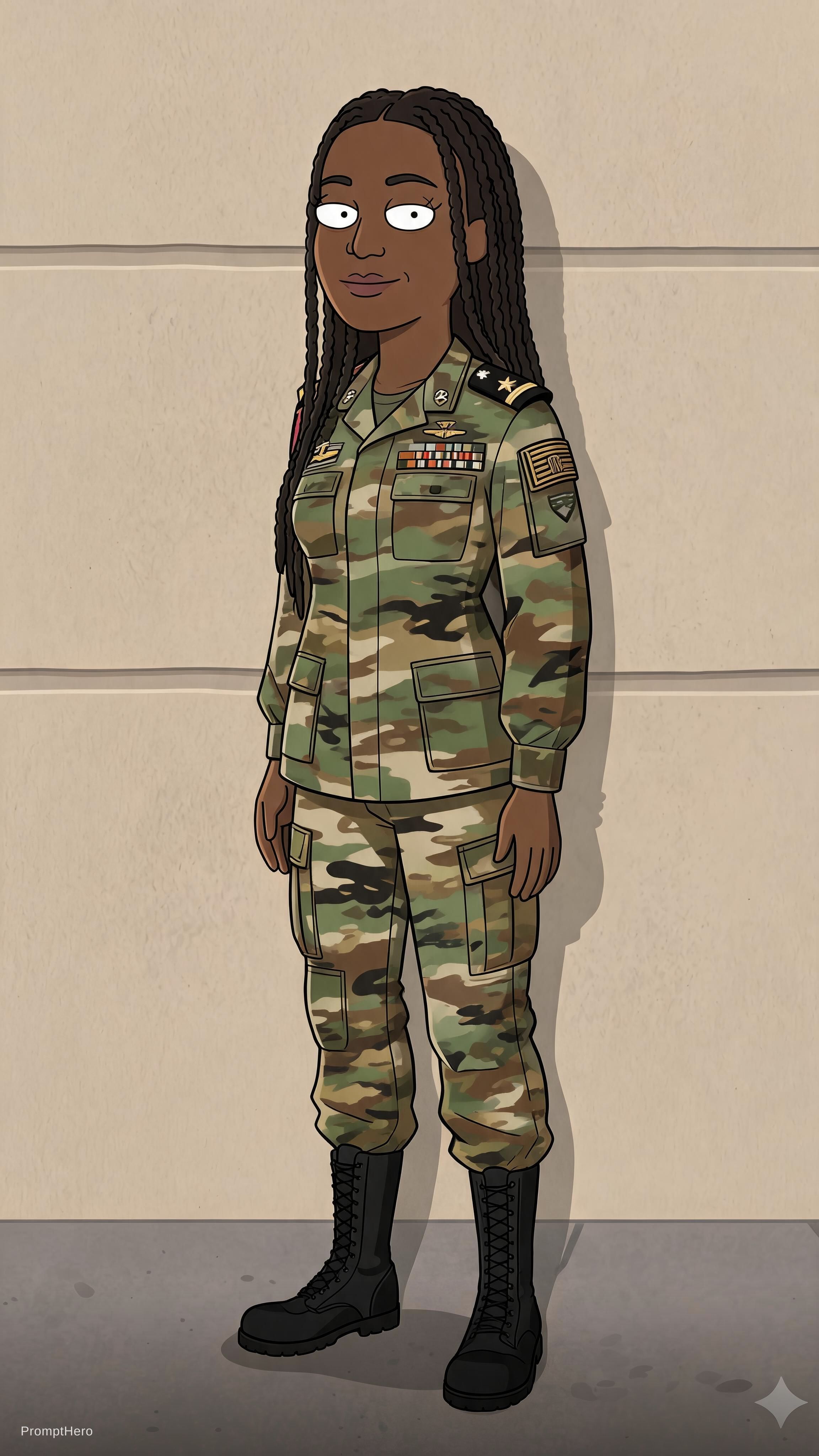 AI generated: Seedream 5 prompt: soldier general uniform camouflage outfit. black a (Seedream 5 - Fashion)