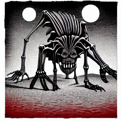 Devoured Drawind Stable Diffusion prompt: predatory plants devour monsters...