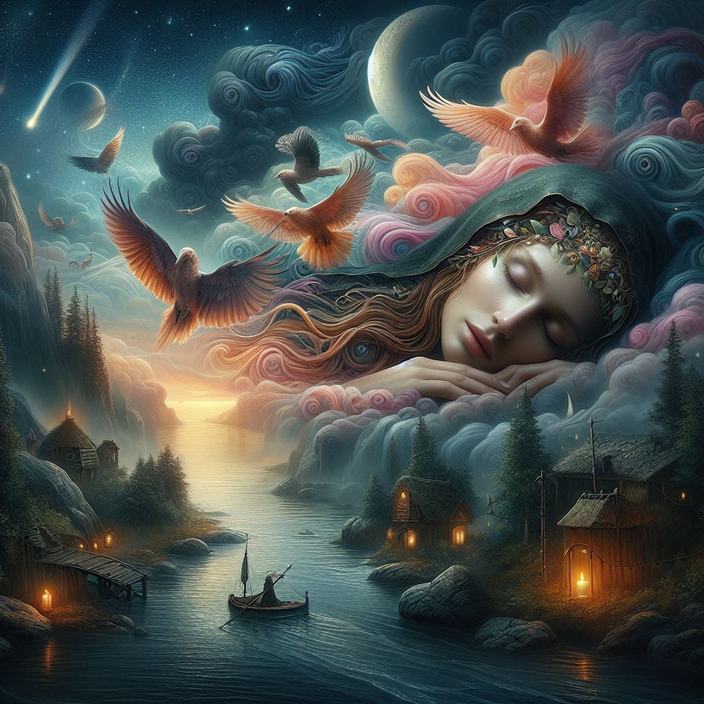 AI generated: DALL·E prompt: In my dreams when I sleep,beautiful,mystical, (DALL·E - Portraits)