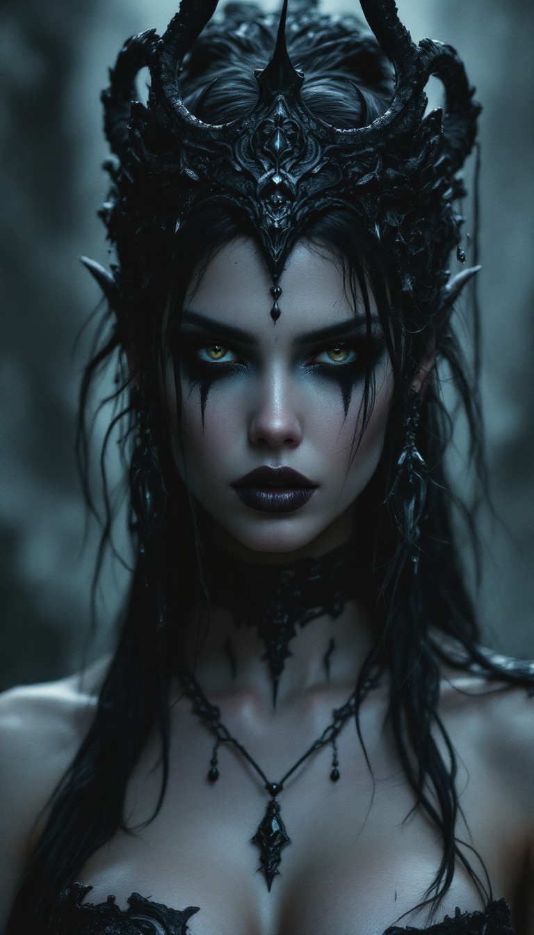 FLUX prompt: Design a photorealistic portrait of a woman with d... - FLUX