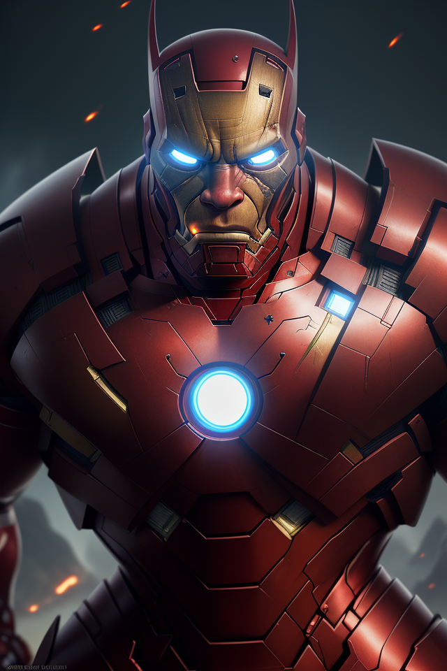 صورة مولدة بالذكاء الاصطناعي: DreamShaper prompt: body portrait, very angry iron man orc, intimidati... (نموذج DreamShaper - صور شخصية)