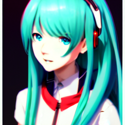 Stable Diffusion prompt: profile of hatsune miku, cinemat...
