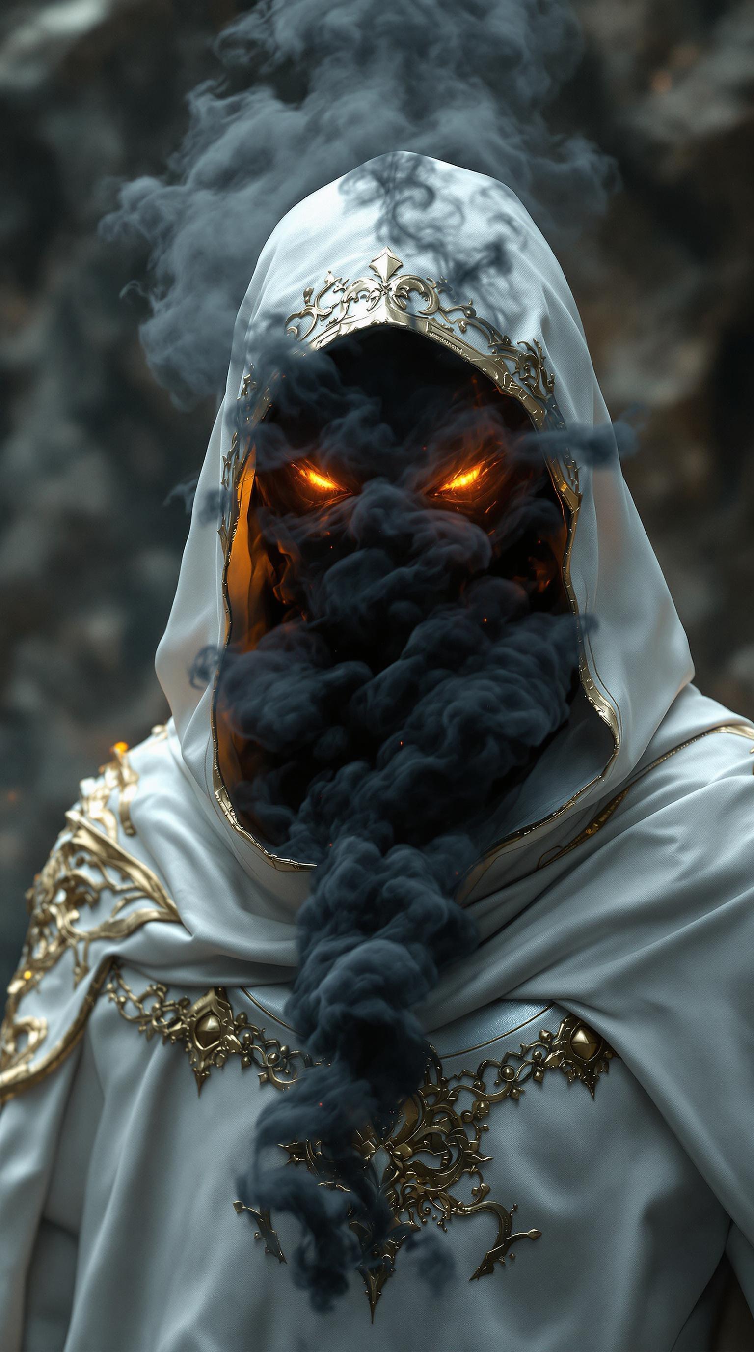 AI generated: FLUX prompt: Dark fantasy, shadow knights, (( white and gold pl... (FLUX - Photography)