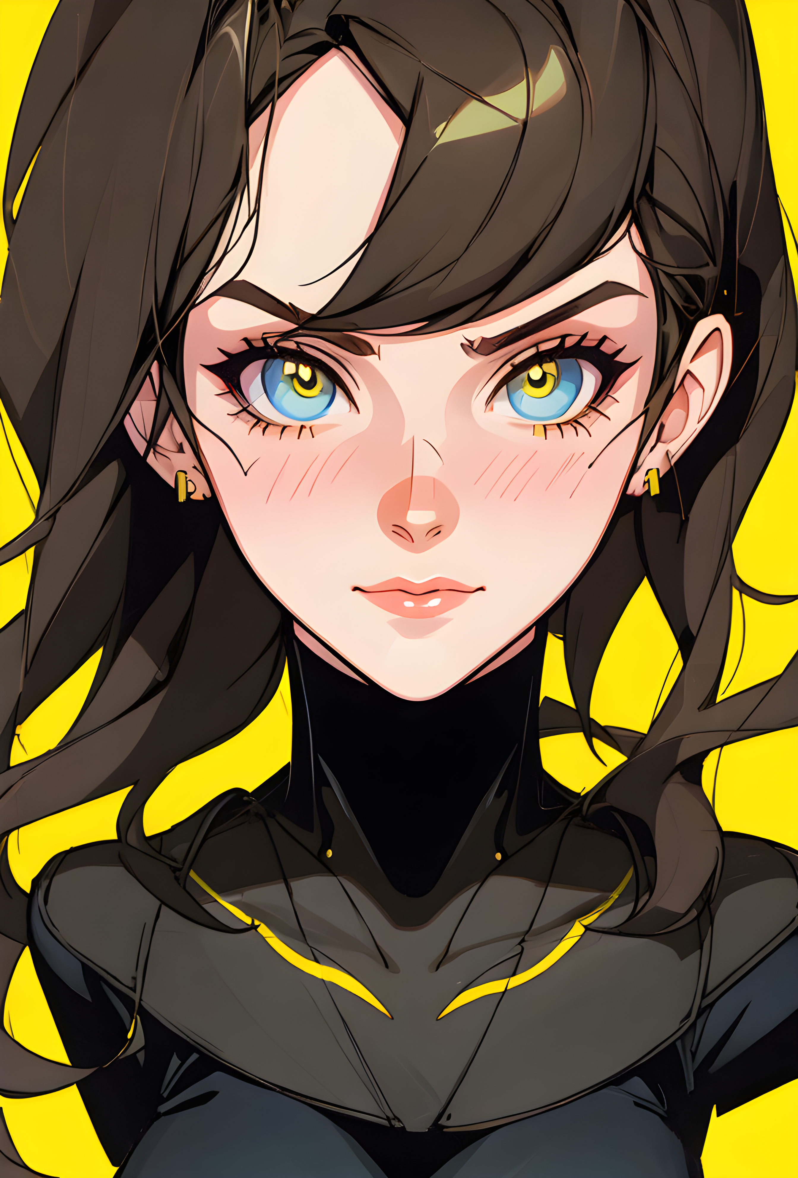 صورة مولدة بالذكاء الاصطناعي: Counterfeit-V2.5 prompt: a close up of a person on a yellow background, by ... (نموذج Counterfeit-V2.5 - فن مفاهيمي)