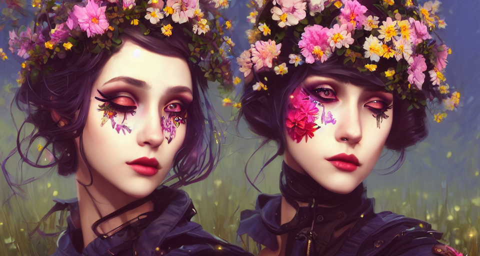 Stable Diffusion prompt: a girl with makeup, cosmetics, f...