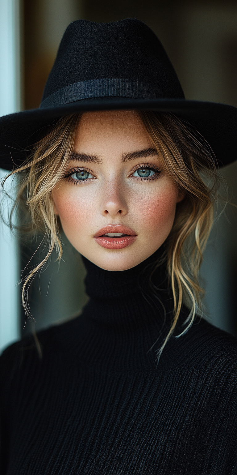 AI generated: Midjourney prompt: woman in a black, in the style of fashion magazine... (Midjourney - Photography)