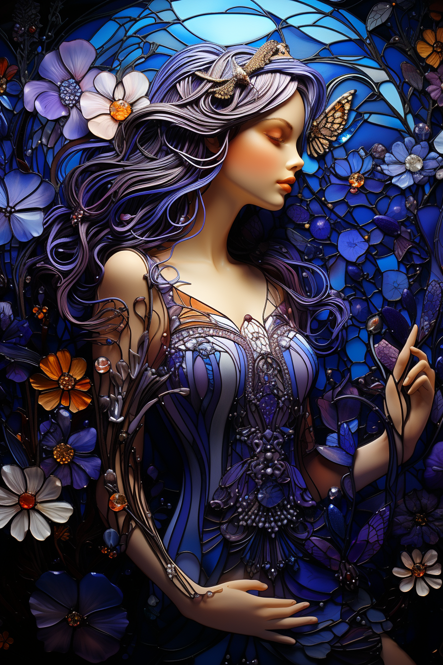 AI generated: Midjourney prompt: A whimsical fairy with sparkling purple wings and ... (Midjourney - 3d Renders)