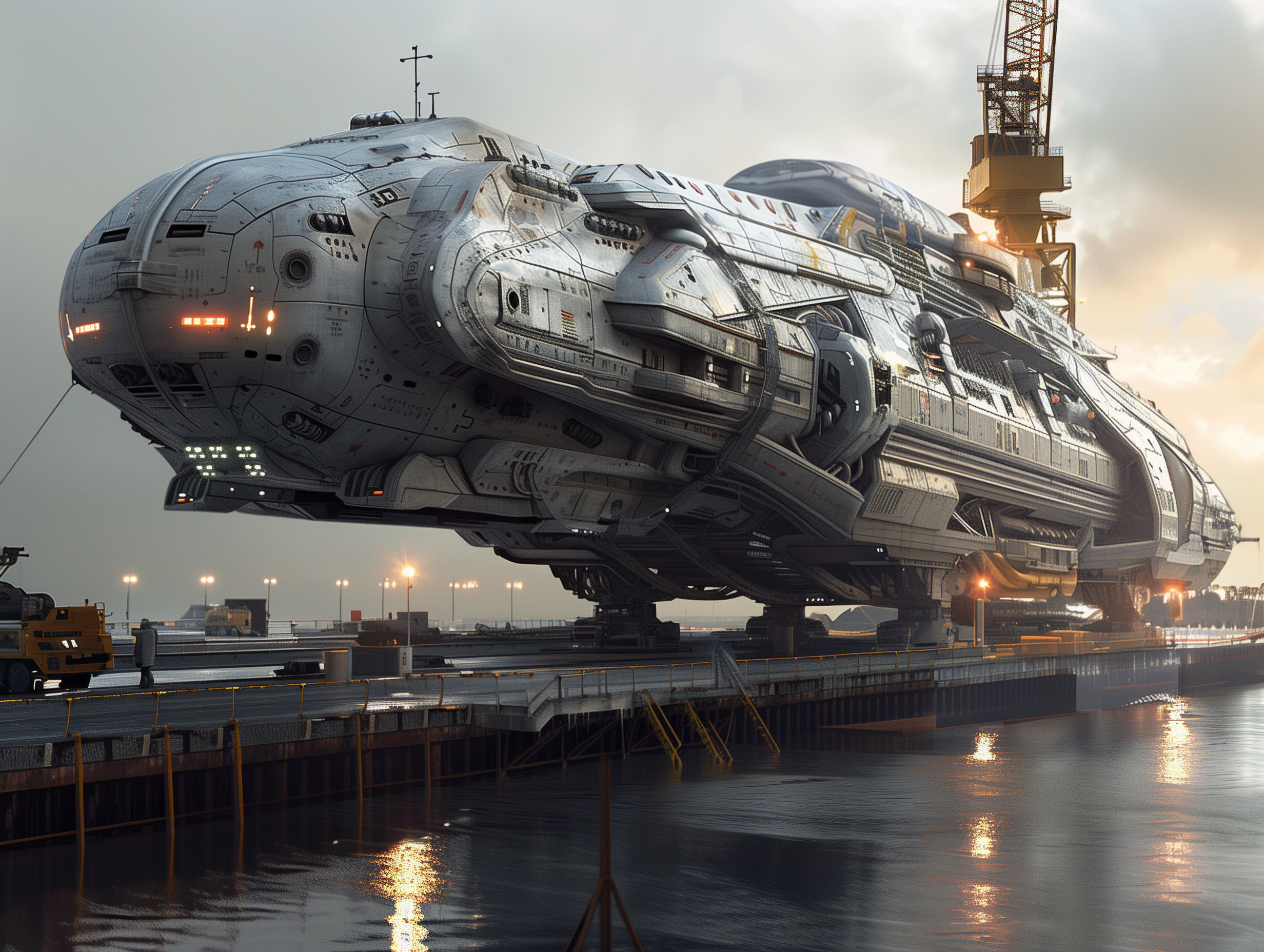 AI generated: Midjourney prompt: concept art of spaceship in the style by Charles H... (Midjourney - Concept Art)