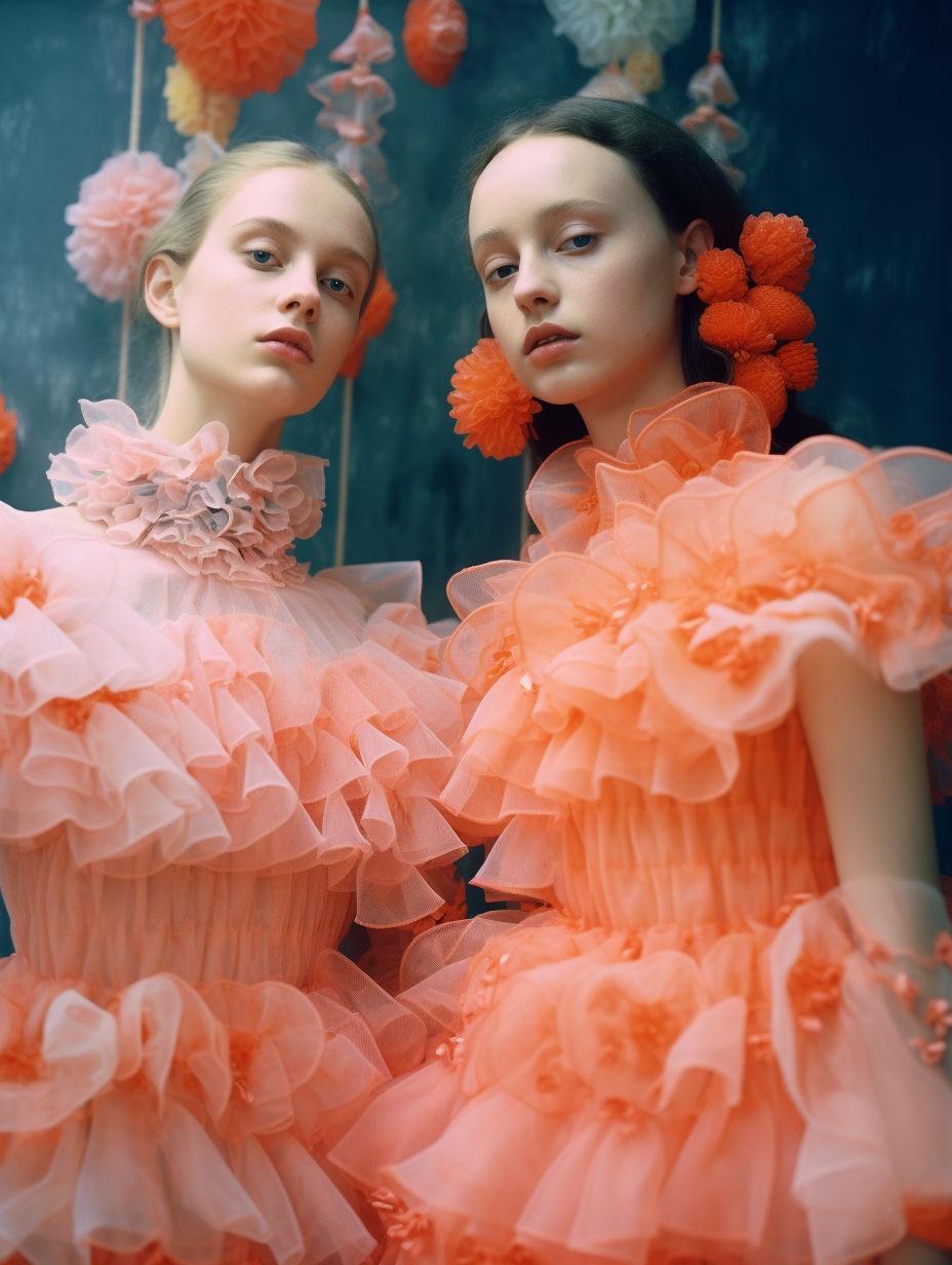 AI generated: Midjourney prompt: disposable photography of fashion models wearing p... (Midjourney - Fashion)