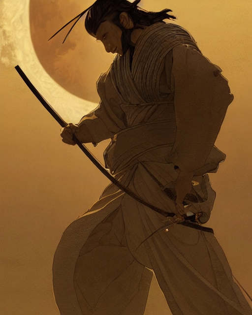 Stable Diffusion prompt: '' Illustration a samurai breaki...