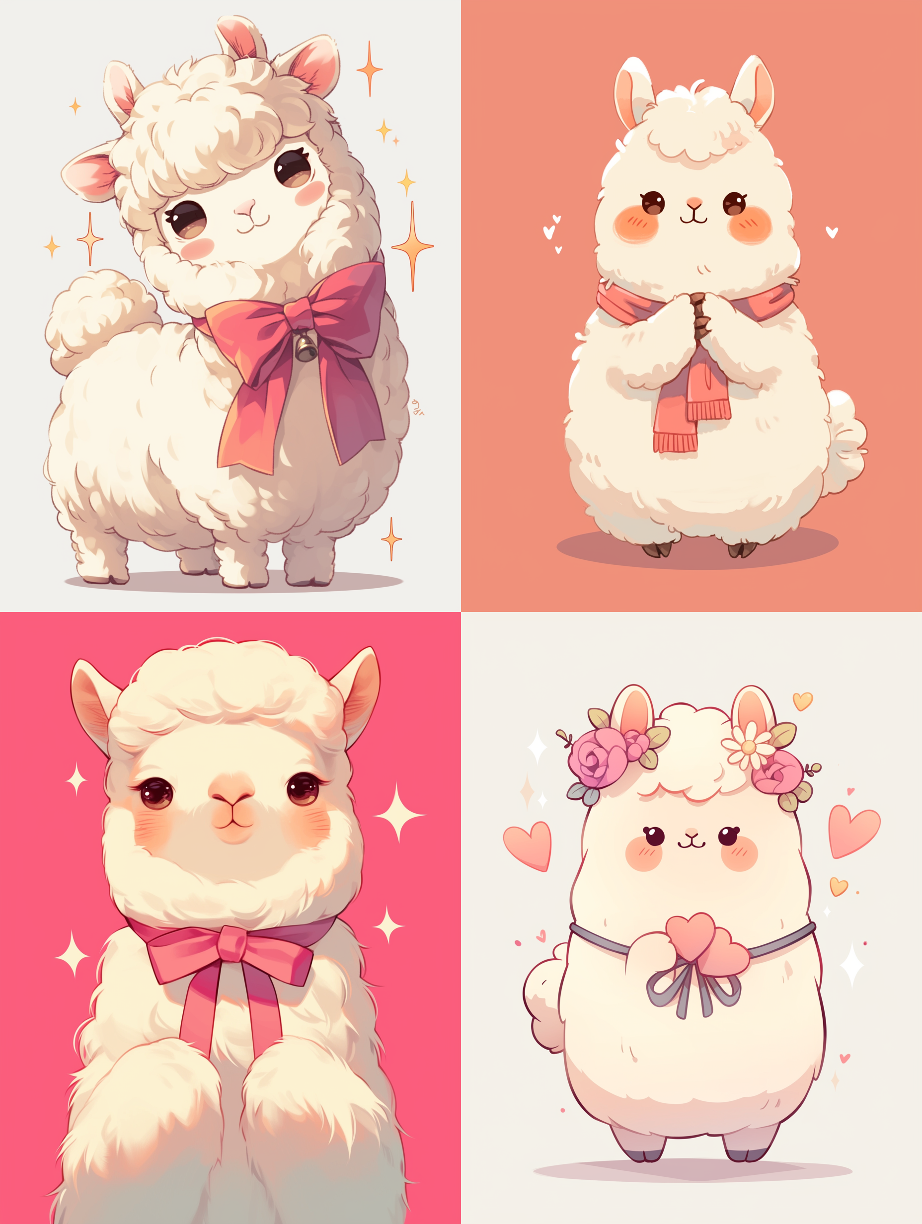 AI generated: Midjourney prompt: A cute, kawaii spiritual llama, vector, no backgro... (Midjourney - Logo Icon Design)