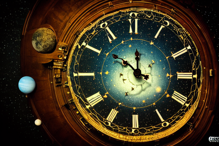 Stable Diffusion prompt: A old 18th cntury clock travel ...