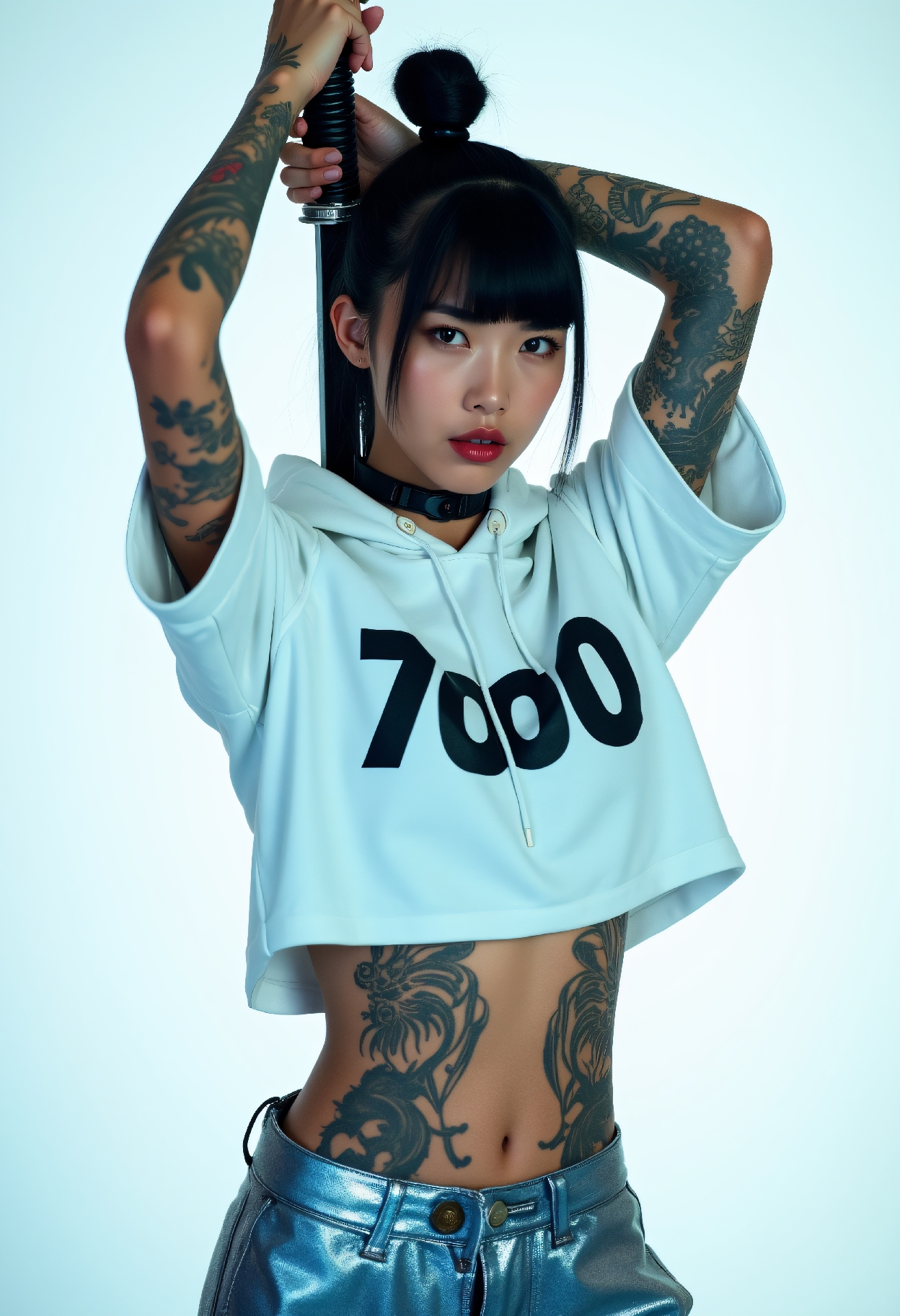 صورة مولدة بالذكاء الاصطناعي: Flux.1-Dev GGUF [Q4/Q4.1] [Q5/Q5.1] Q8 prompt: Ultra-detailed portrait of an Asian woman with jet... (نموذج Flux.1-Dev GGUF [Q4/Q4.1] [Q5/Q5.1] Q8 - أزياء وموضة)