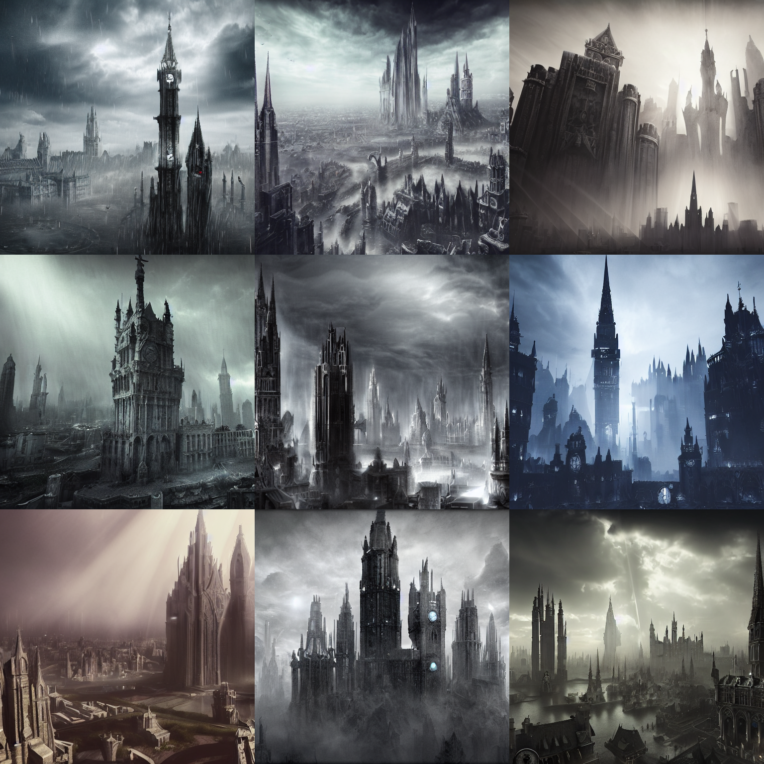 Stable Diffusion prompt: fantasy city made from white sto...