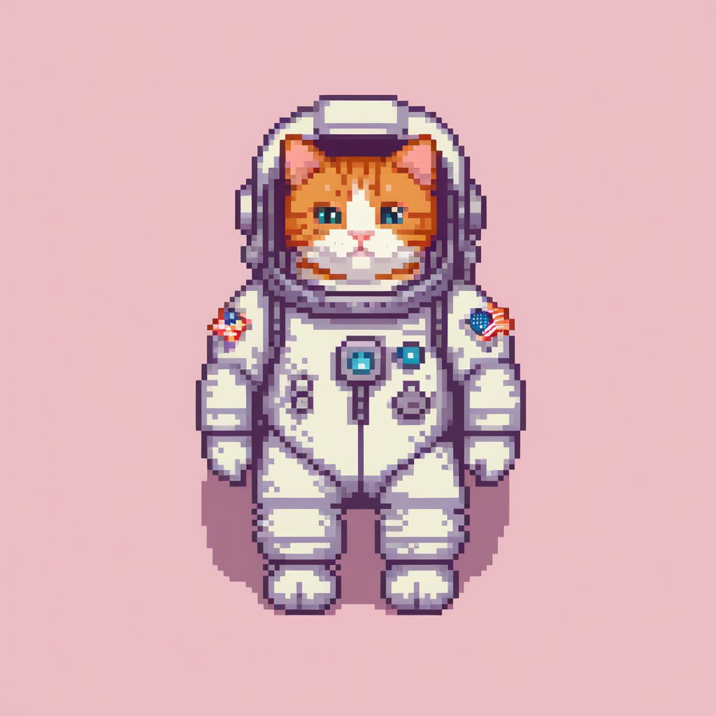 AI generated: Stable Diffusion prompt: Cute cat in astronaut suite space, SAI Pixel Art (Stable Diffusion - Concept Art)
