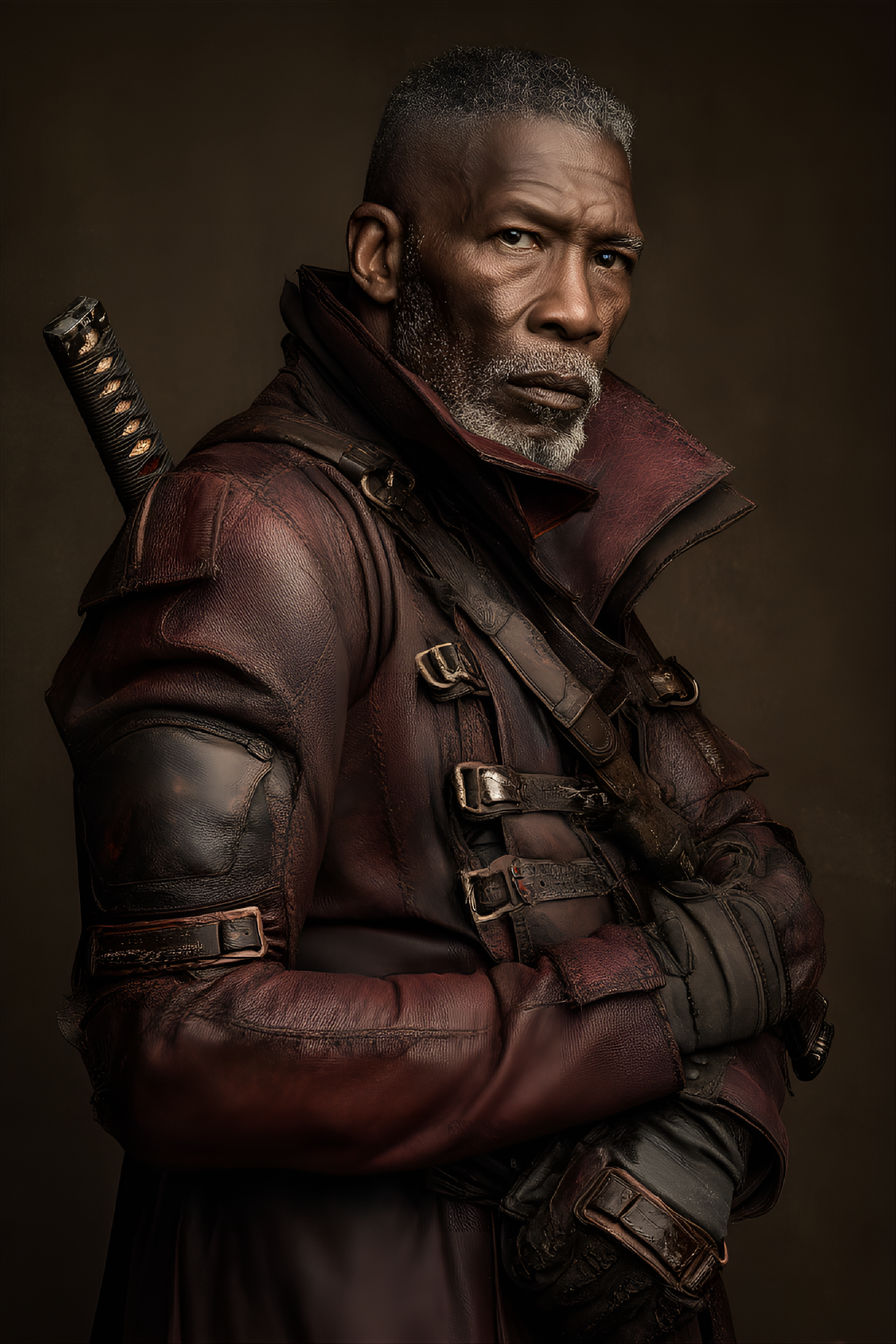 AI generated: Midjourney prompt: man, approximately 60 years old, wearing a dark, ... (Midjourney - Portraits)