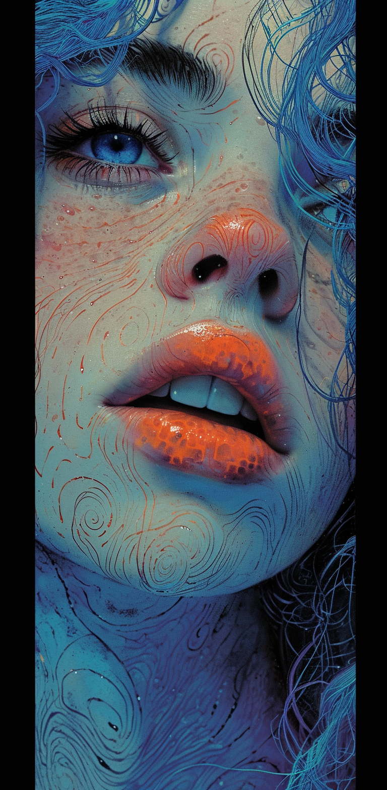 AI generated: Midjourney prompt: cover art of a woman with blue eyes, in the style ... (Midjourney - Portraits)