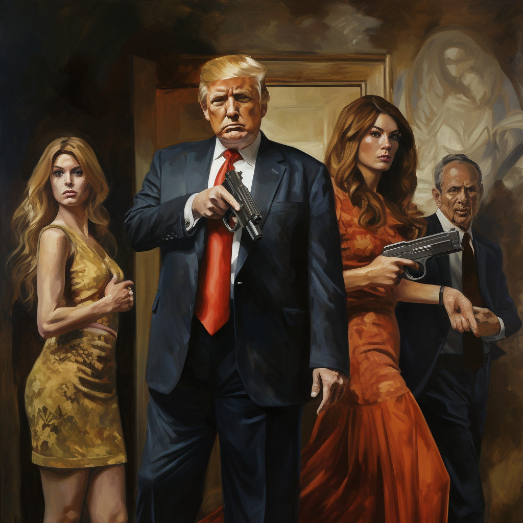 AI generated: Midjourney prompt: crime, family, trump, the godfather, Gangster, pen... (Midjourney - Concept Art)