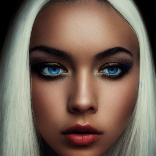 Stable Diffusion prompt: Beautiful woman, blue eyes, ful...