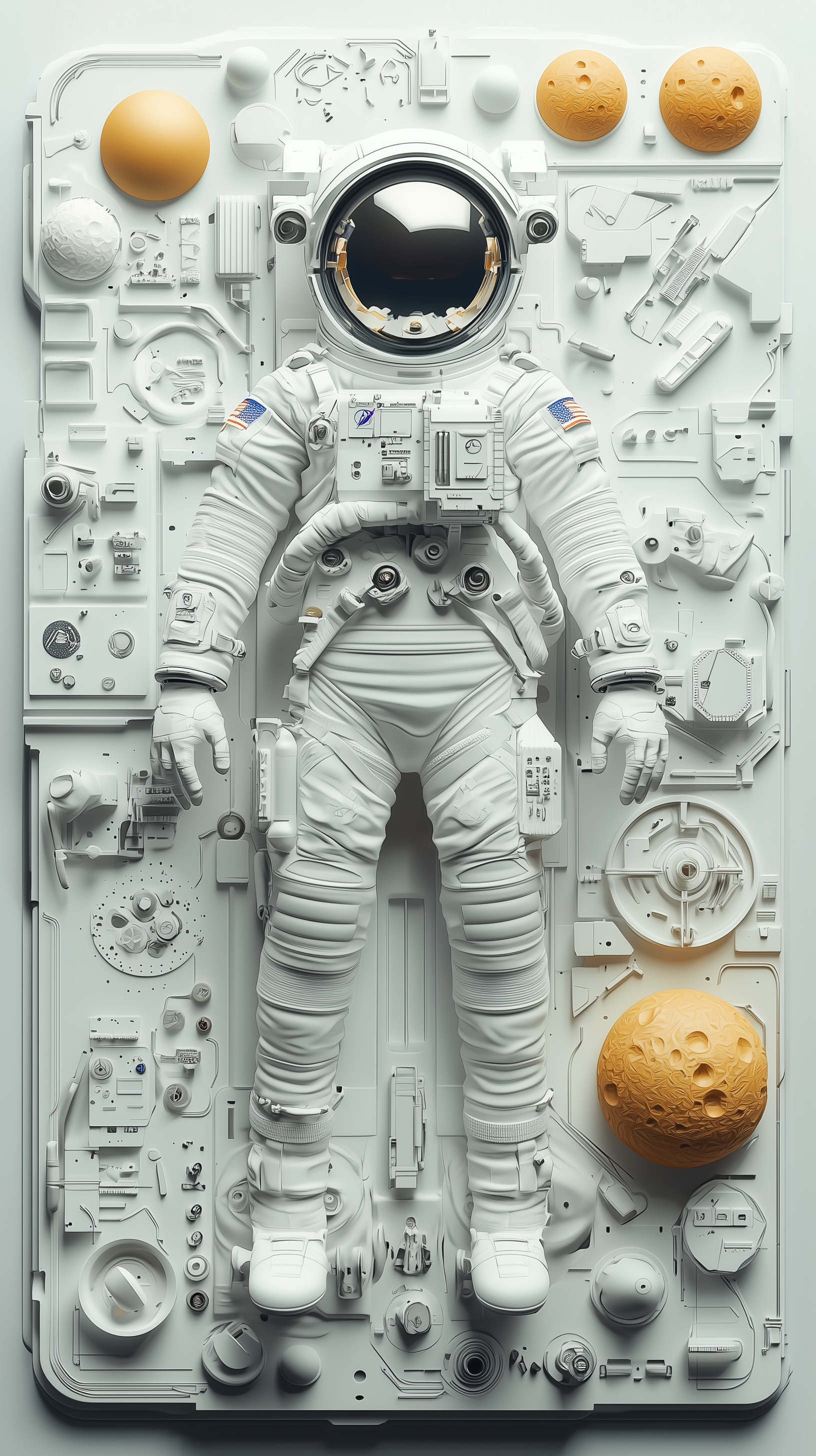 AI generated: Midjourney prompt: 3D model kit style image, astronaut and space expl... (Midjourney - 3d Renders)