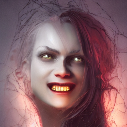 Stable Diffusion prompt: olpntng style, vampire lady with...