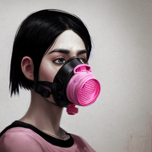 Stable Diffusion prompt: a girl with pink and black hair ...