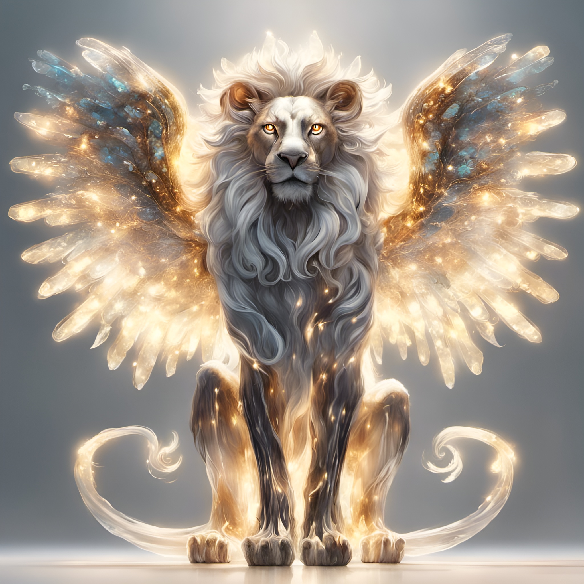 AI generated: A Mythical Lion (Stable Diffusion - Character Design)