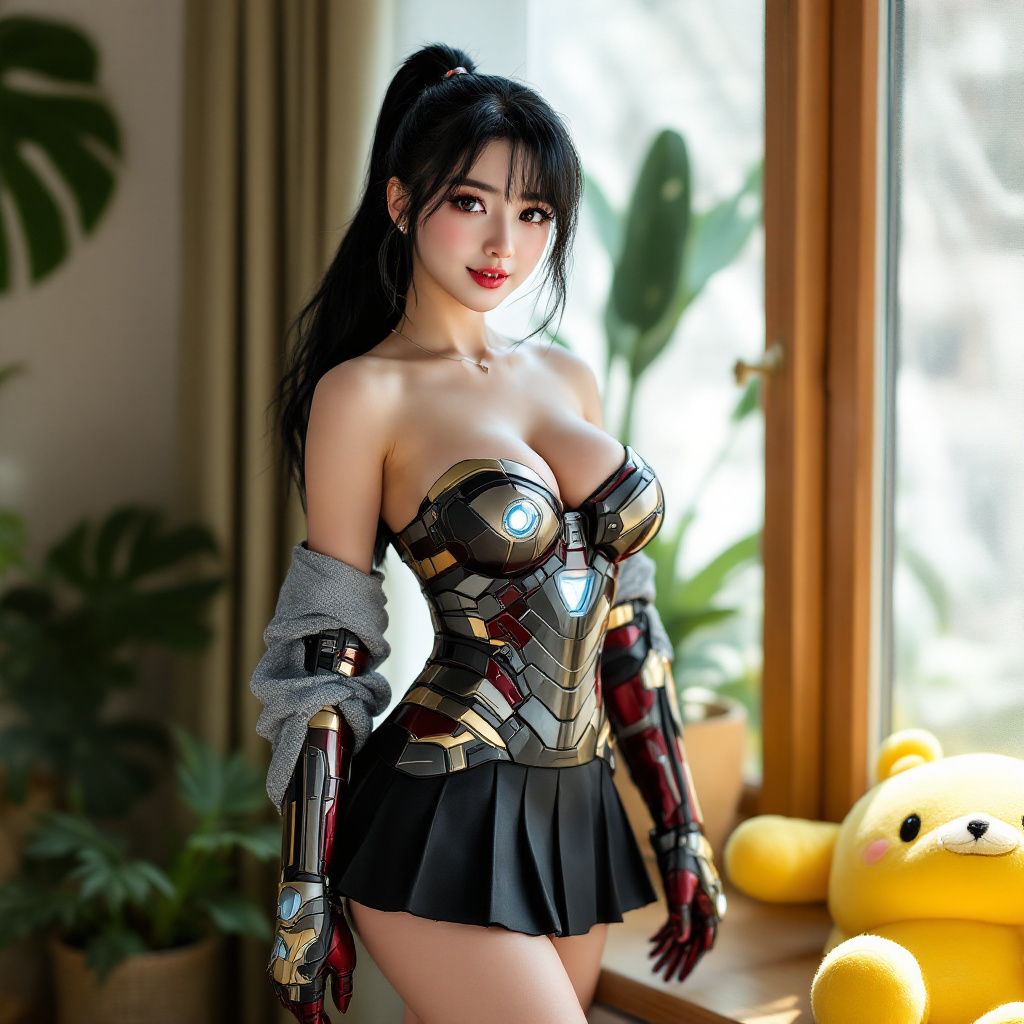 صورة مولدة بالذكاء الاصطناعي: FLUX prompt: a woman action figure character girl , Koren ulzza... (نموذج FLUX - أزياء وموضة)