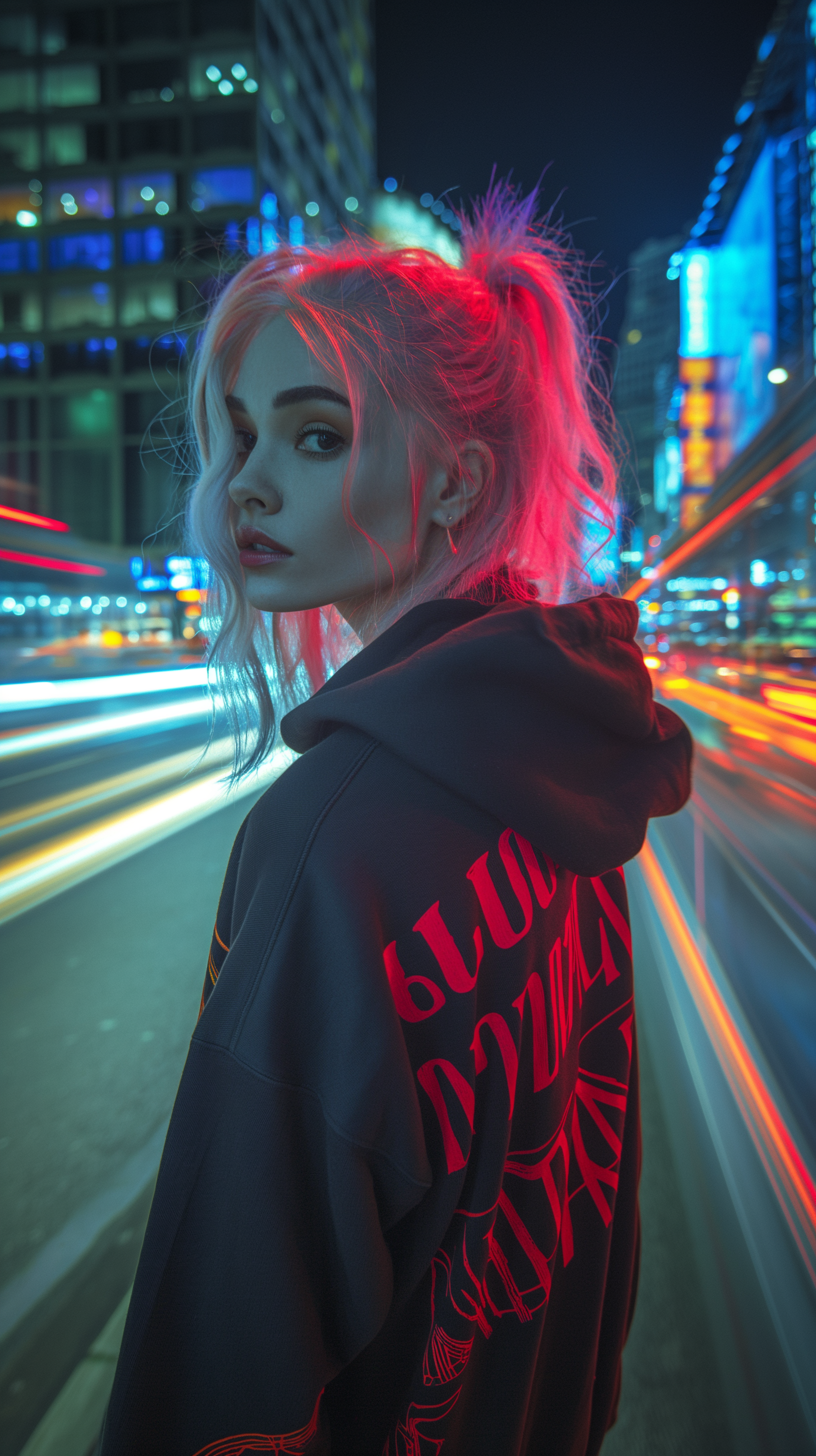 AI generated: Midjourney prompt: cinematic, vibrant street photography, woman in mo... (Midjourney - Portraits)