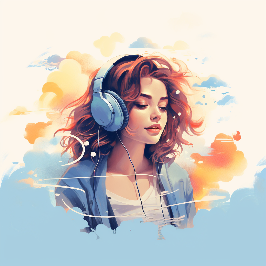 Midjourney prompt: UI retro illustration, stylish person, music, vint... - Midjourney
