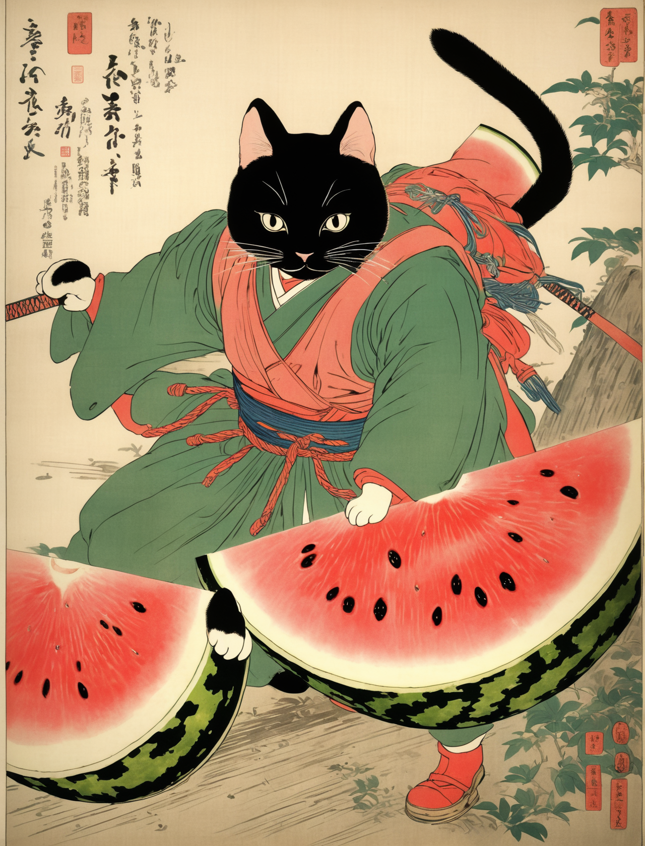 Midjourney prompt: Print for poster, warrior, general view, illustrat... - Midjourney