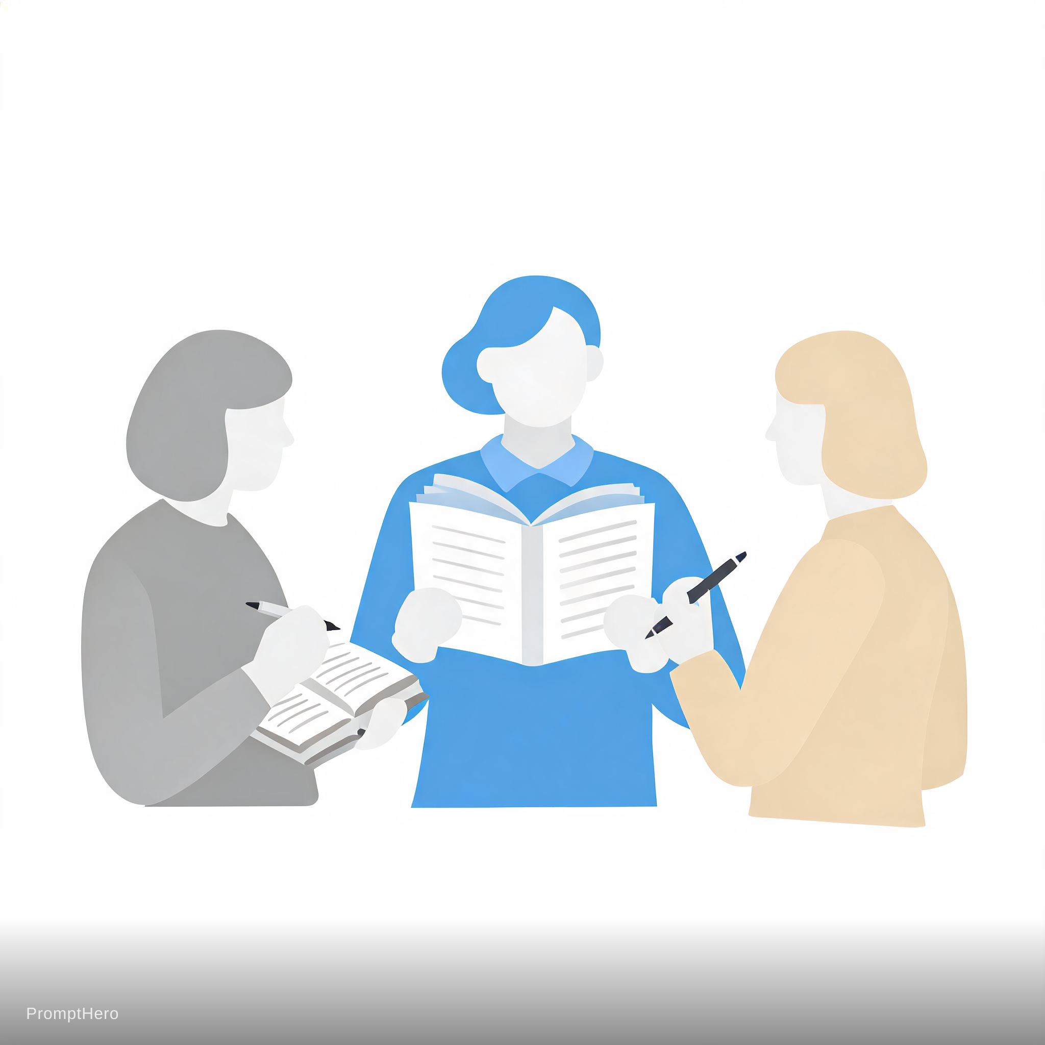 AI generated: Seedream 5 prompt: teachers in a work meeting, with pens, books et no (Seedream 5 - Concept Art)