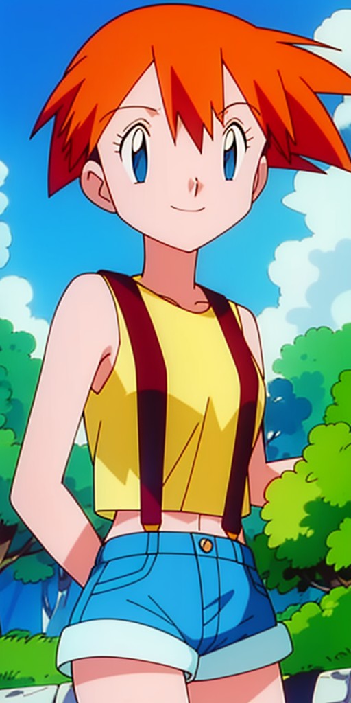 صورة مولدة بالذكاء الاصطناعي: Misty The Cerulean Gym Leader (نموذج Stable Diffusion - Character Design)