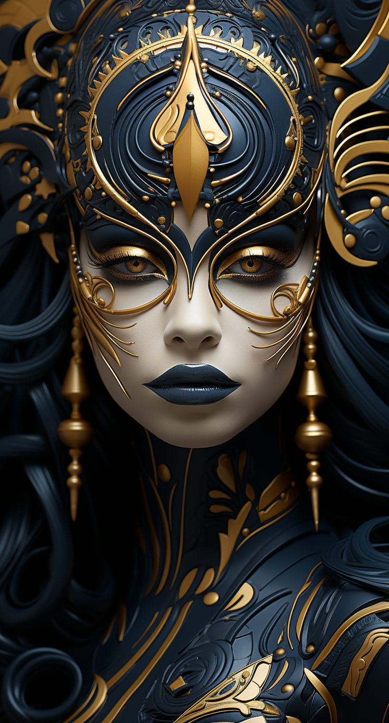 AI generated: Black and gold (Midjourney - Portraits)