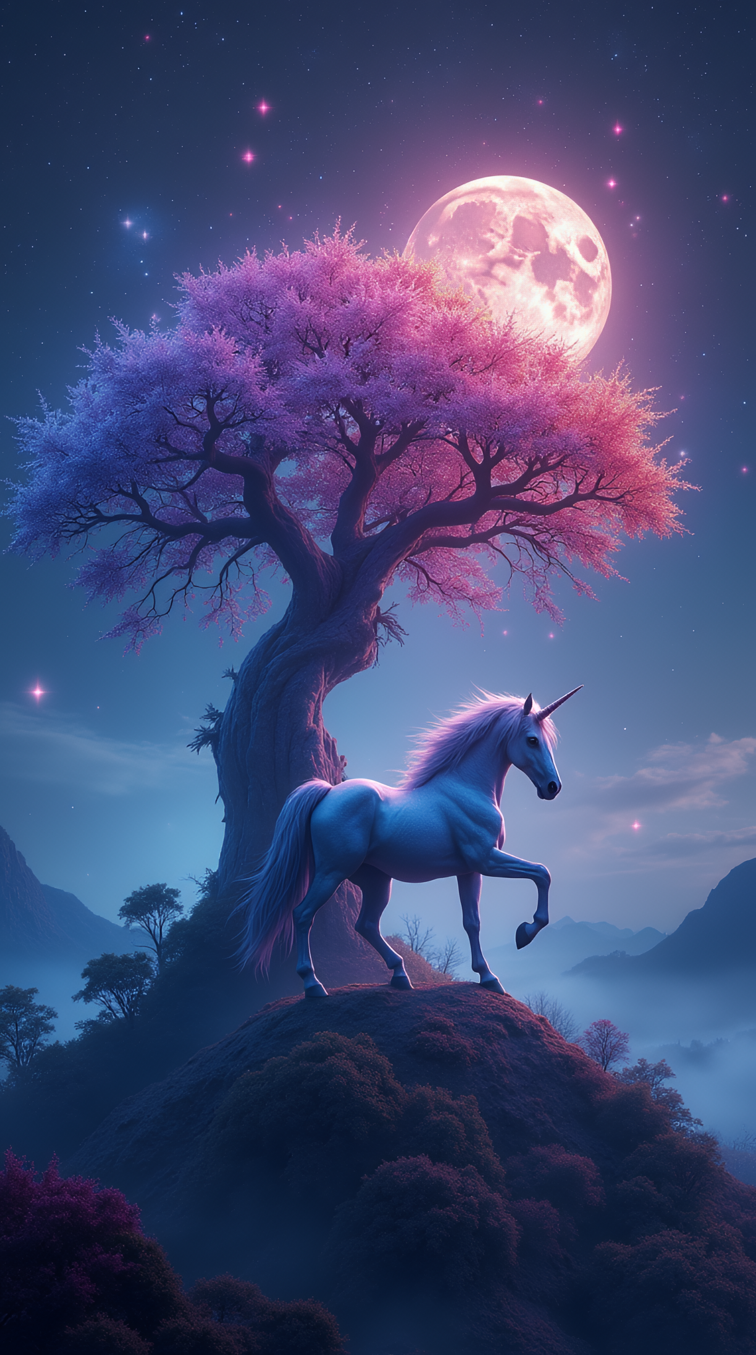 FLUX prompt: A mystique place on a Hill with a very colourful ... - FLUX