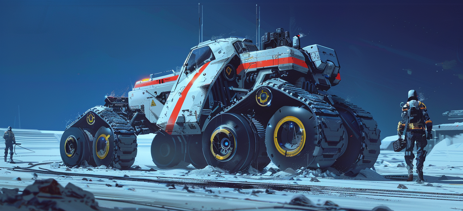 Midjourney prompt: concept art of an electric futuristic tractor with... - Midjourney