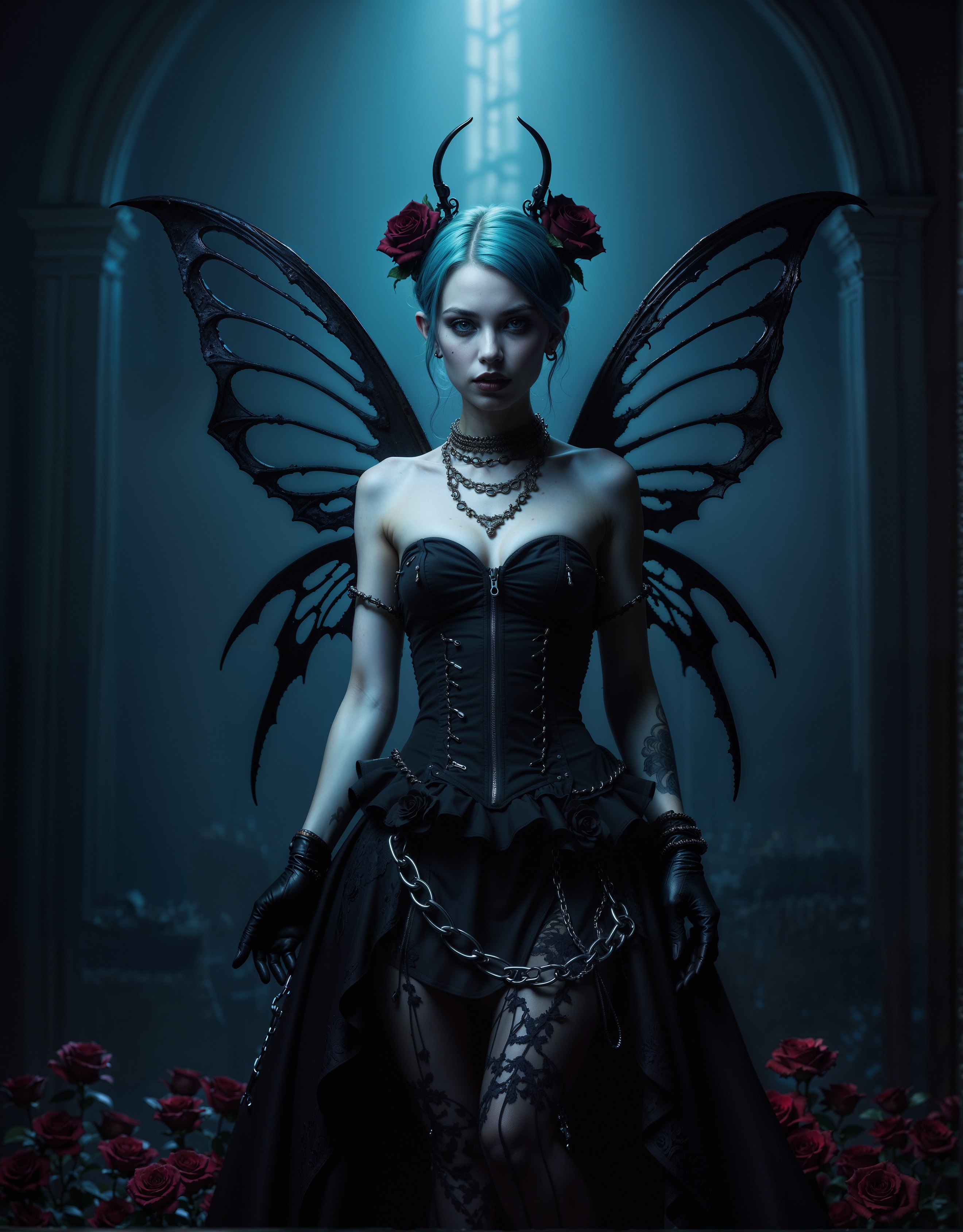 صورة مولدة بالذكاء الاصطناعي: Gothic Chain Fairy (نموذج Stable Diffusion - تصوير فوتوغرافي)