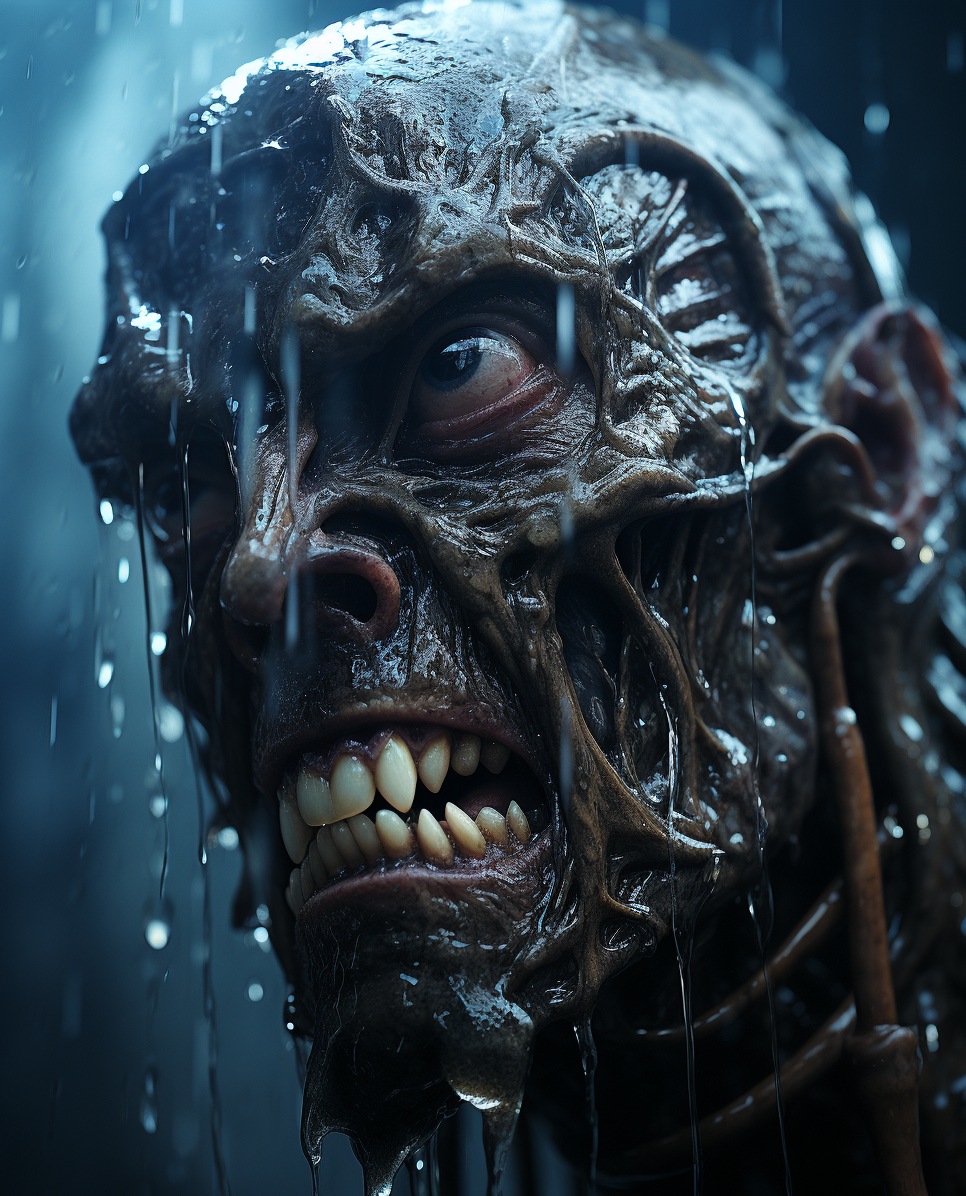 AI generated: Zombie Xenomorph?! (Midjourney - Character Design)