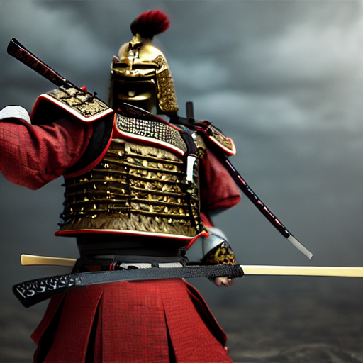 Stable Diffusion prompt: Samurai surrounded by enemies, H...