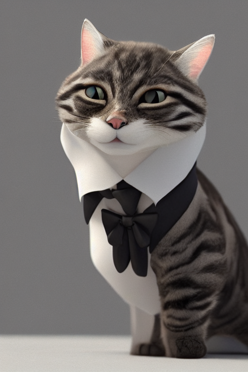 Stable Diffusion prompt: a cat wearing a formal overcoat,...
