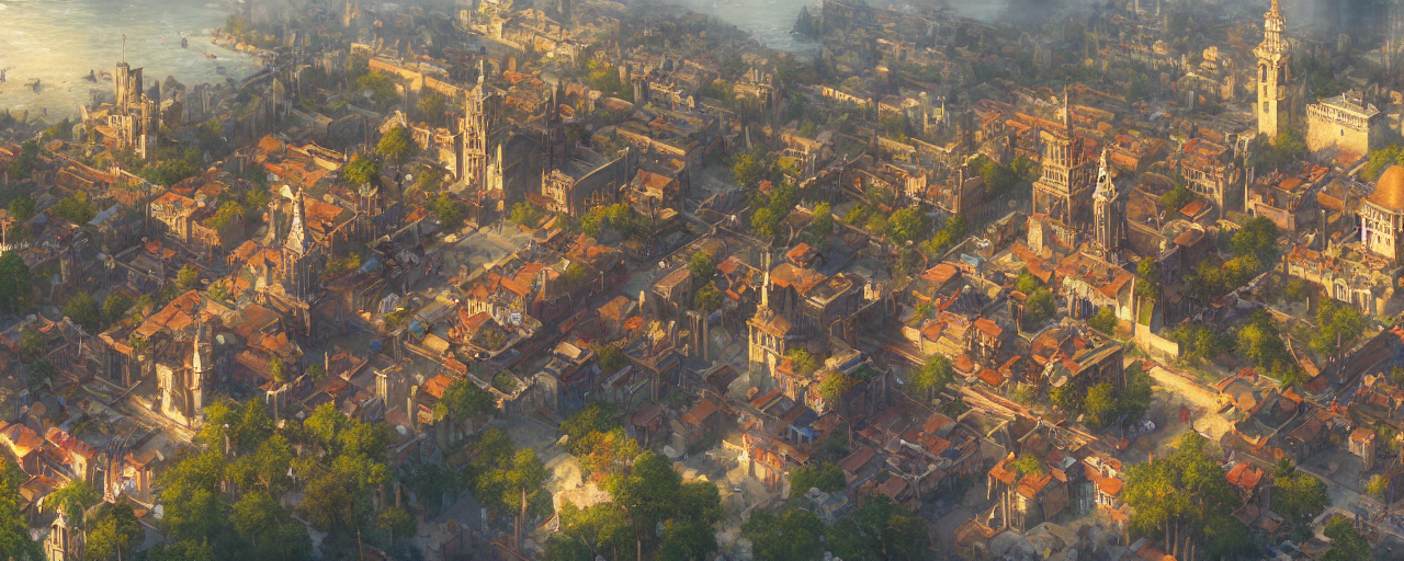 Stable Diffusion prompt: isometric aerial view of a city ...